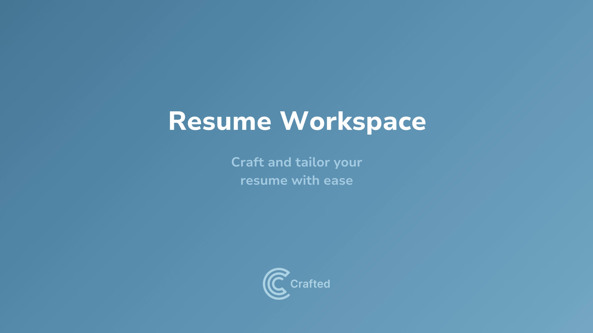 Resume Workspace